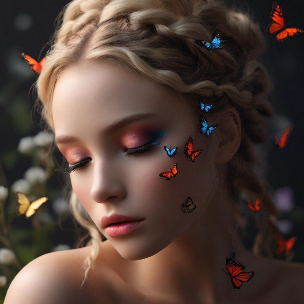 Girl with butterflies